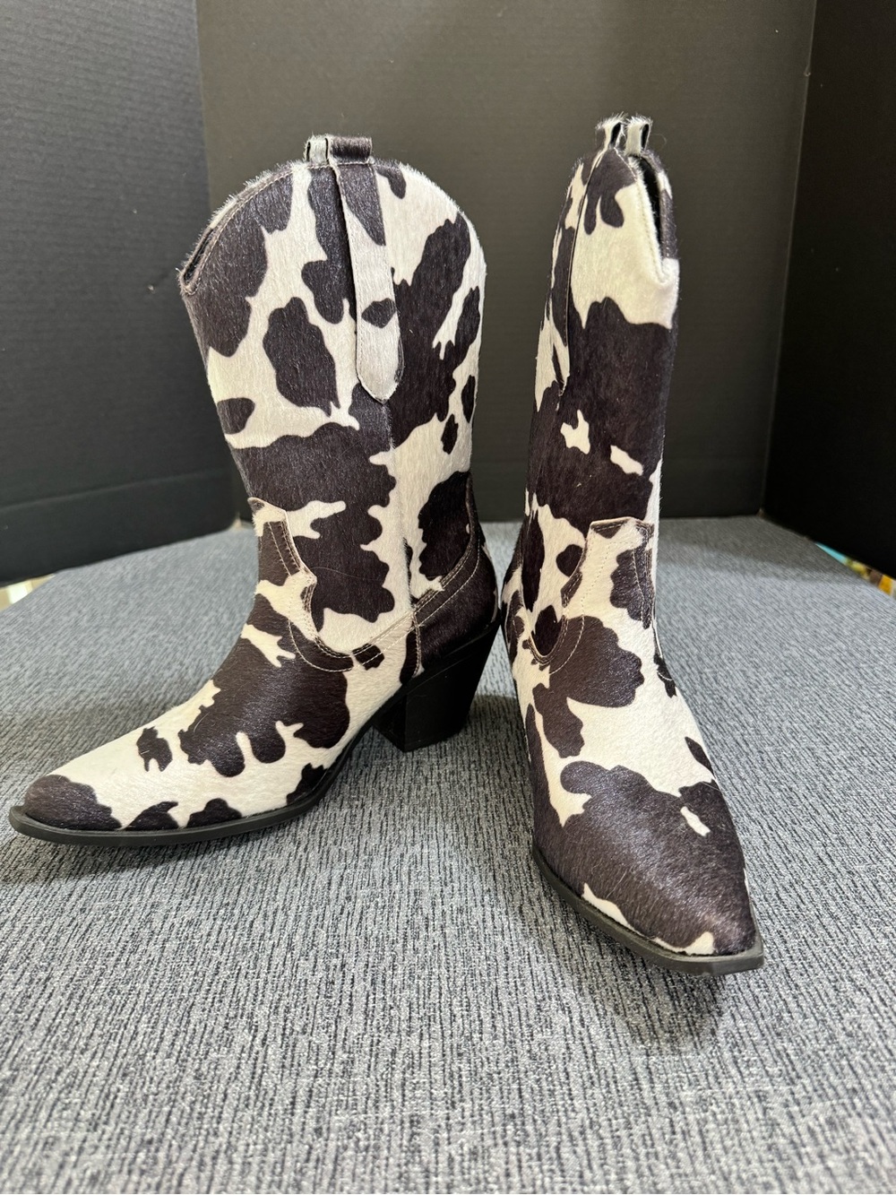 Azarayah Black & White Cowboy Boots